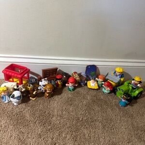 Large Lot Of Fisher Price Little People Nativity Farm Tractor Princess Animals